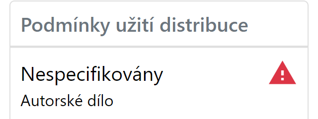 Chybějící podmínky užití